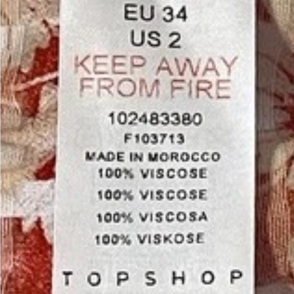 Topshop Red Floral Mini Dress Ruffle Vintage-Style Side Cut Out‎s Fairy Size 2 - Picture 9 of 13